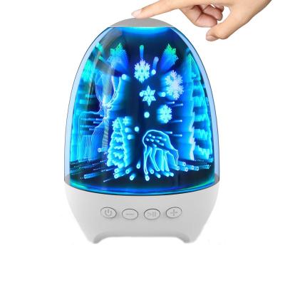 China Christmas Gift Wireless RGB LED Night Light Colorful Touch Control Portable Bedside Lamp Wireless Speaker for iPhone for sale