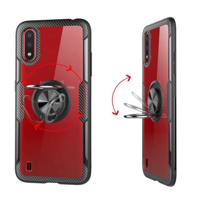 China Lightweight Metal Ring Kickstand Custom Design Cell Phone Shockproof Case For Samsung Galaxy A01 for sale