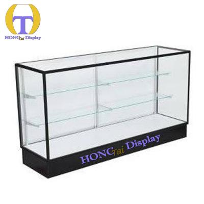 China Smoke Shop/Retail Shop Commercial Black Design Aluminum Display Counter Mirror Glass Smoke Display Cases for sale