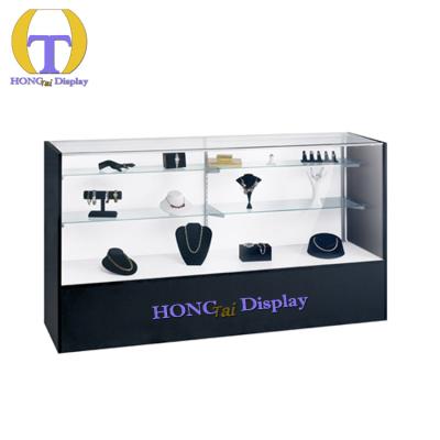 China Smoke Shop/Retail Shop Simple Design Jewellery Display Showcase Lock Door Glass Shelving Wooden Display Counter for sale