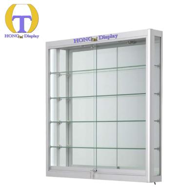 China Smoke Shop/Retail Shop Manufacturer Made Wall Display Glass Showcase Spot Lighting Aluminum Display Cabinet for sale