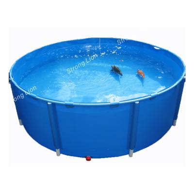 China Long Life Stored Fish Farm Around Flexible Collapsible PVC Tarpaulin Fish Tank for sale