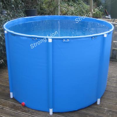 China 1000L Collapsible Flexible And Collapsible Stocked PVC Tarpaulin Fish Farming Tank for sale