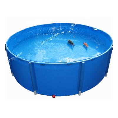 China PVC Stocked Canvas Aquarium Cultivating Round Fish Pond Tank Tarpaulin for sale