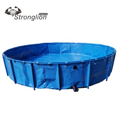 China Stocked Portable Aquarium 3000 Liter Round PVC Tarpaulin /10000 Liter For Fish Farming Tank for sale