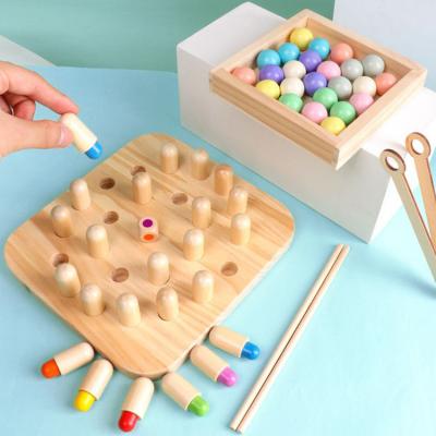 China Chess Game Competition or Puzzle Game Customized Montessori Memory Clever Natural Wooden Chess Game Toys for Babies and Children for sale