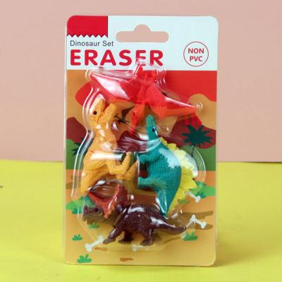 China Office Eraser Kids Promotional Gifts 3d Shape Cartoon Dinosaur Creative Eraser for sale