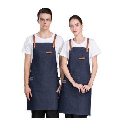 China Wholesale Custom Waterproof Chef Cleaning Logo Plain Black Cotton Polyester Cafe Bbq Food Cooking Bib Aprons Kitchen Cleaning Apron for sale