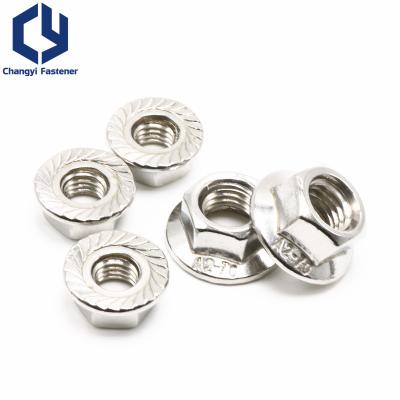 China Heavy Industry High Precision Castled Knurled Insert Flange Lock Nuts DIN 6923 M6 M16 for sale