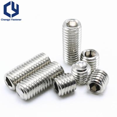 China Stainless Steel Hexagon 304 Stainless Steel Filament Machine Hex Socket Headless Inner Apical Set Screw for sale