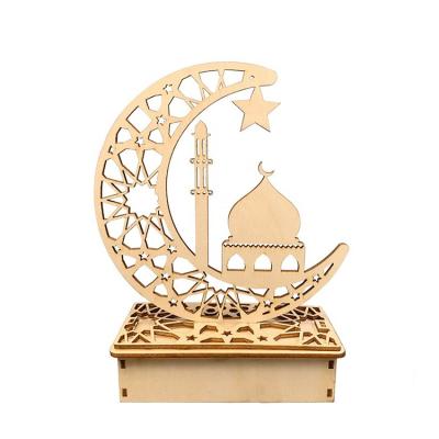 China Islam Eid Mubarak Wooden Desk Decoration Muslim Islamic Wood Hanging Decoration for sale