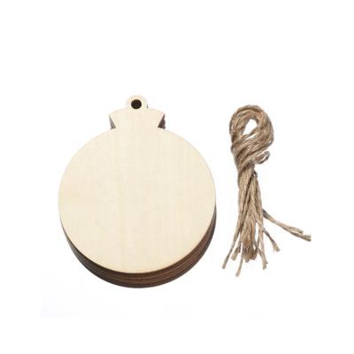 China Holiday decoration & Unpolished Perforated Wooden Gift Christmas Ornaments Circle Crafts Decoration Pendants for sale