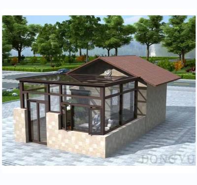 China Modern Australia Standard Prefab Ready Made Retractable Green Glass House Sunroom For Swimming Pool for sale