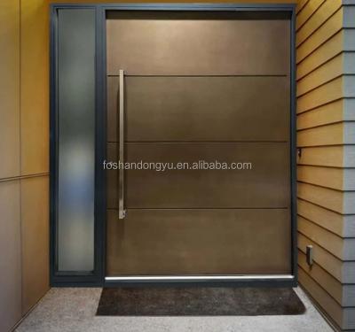 China Single Triple Laminated Glass Hotel Sound Insulation Argentina Storm Proof Door 304 Stainless Steel Residential Pivot Door for sale