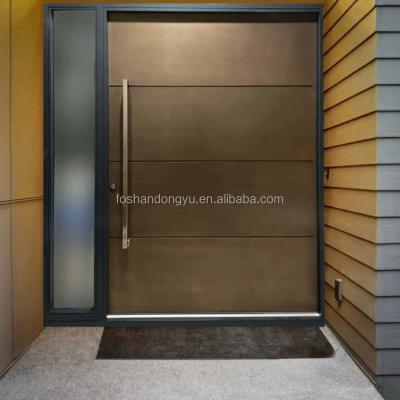 China Anti Rust Proof Exterior Entrance Fire Protection Bolivia Sound Screen Stainless Steel Pivot Main Modern French Door for sale