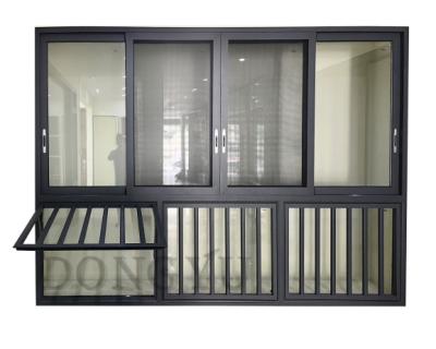 China Best Price Champagne Color Double Glazed PVC Aluminum Magnetic Screen European Style Sliding Windows for sale