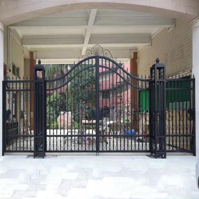 China Modern Fancy French Arch Grills Inside Wrought Iron Reflective Glass Door For Home Yard for sale