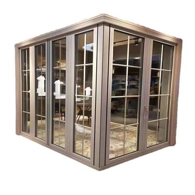 China Customized high quality waterproof outdoor sound insulation aluminum glass bifold patio sliding folding door for sale