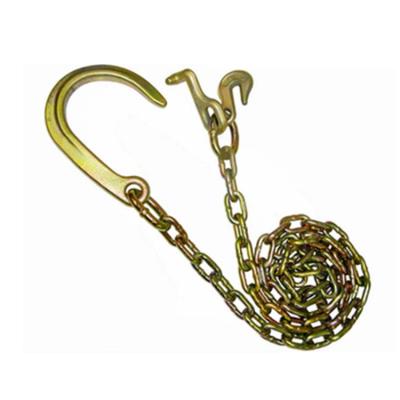 China Yellow Galvanized Conveyor Chain Eye Grab Tension Tow Binding Lifting Chain For Strap for sale