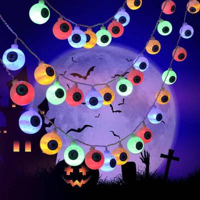 China PVC Horror Border Funny Eyeball New Halloween Led Ghost Festival Lights String Festival Decoration Lights for sale