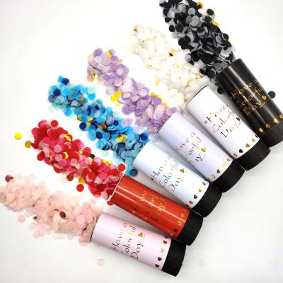 China Hand-Twisted Paper Wedding Confetti Firework Tube Birthday Party Snap Fireworks Wedding Supplies for sale