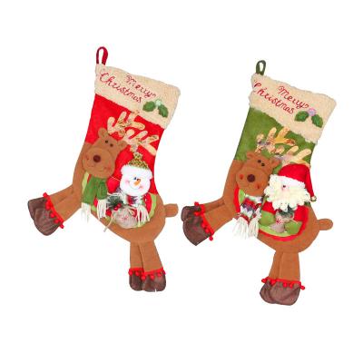 China Creative Cloth Christmas Stocking Feet Long Candy Christmas Gift Bags for sale