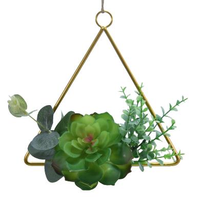 China Nordic simulation iron succulent iron other garden ornaments wall hanging wall door decoration hanging ornaments for sale