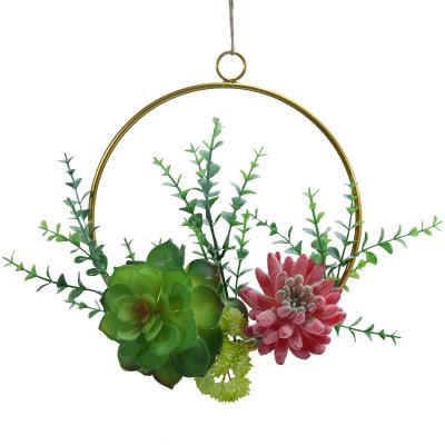 China New simulation iron Christmas ornament dining room wall hanging wrought iron wreath wall hanging meat decoration for sale