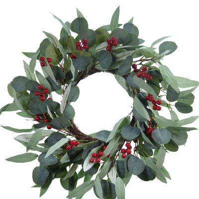 China Silk Fabric Simulation Berry Christmas Wreath Decoration Door Knocker Wall Hanging Decoration Bestselling for sale