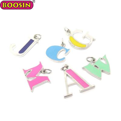 China ALLOY Quality Design Colorful Enamel Initial Letter Alphabet Pendant Charms for sale