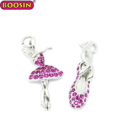 China High Quality ALLOY Crystal Little Girl And Ballet Shoe Charm Bracelet Jewelry for sale