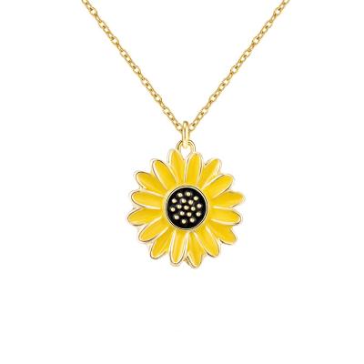 China Sunflower Necklace Fashion Sunflower Necklace For Women Necklace Accessories Jewelry Pendant Wholesale for sale