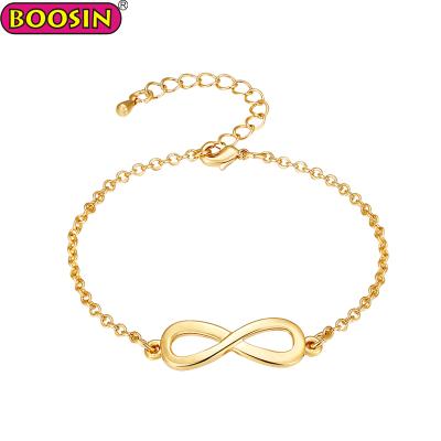 China Fashionable Guangzhou Boosin 18k Gold Bangle Infinity Charm Bracelet Design For Couples for sale