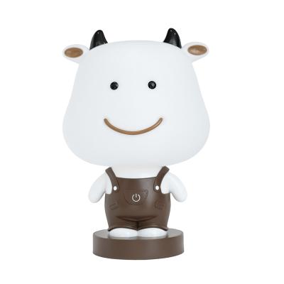 China Modern In Running Beautiful Creative Sleep Cow 3d Animal Lamp Led Night Light USB Touch Plug-in Sensor Lamp Decorative Bedside Bedroom for sale