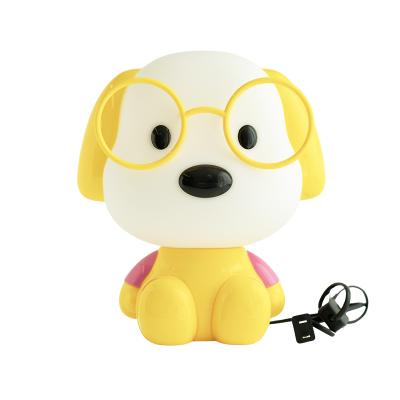 China Modern Children's Birthday Gifts Creative Puppy Design Cartoon Animal Bedroom With Eco-friendly Material Night Light With Plastic Base for sale