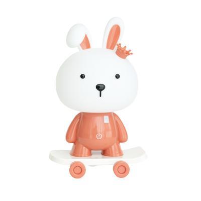 China Top Selling Modern Pink Bunny Rabbit Night Lamp Kids Skateboard Top Amazon Touch Led Night Light For Child for sale