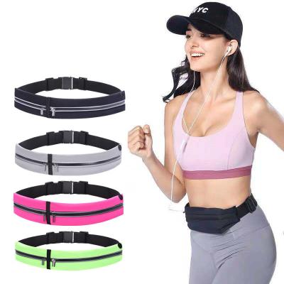 China Waterproof Breathable Ultra-Thin Cell Phone Sports Stain Cotton Fabric Waist Bag Running Luminous Outdoor Waist Bag Tight Fit Wholesa for sale