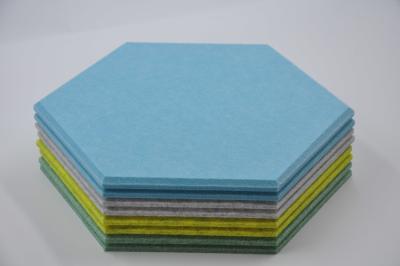 China Indoor Polyester Acoustic Board PET Sound Absorbing Panels Hexagon For School Library for sale