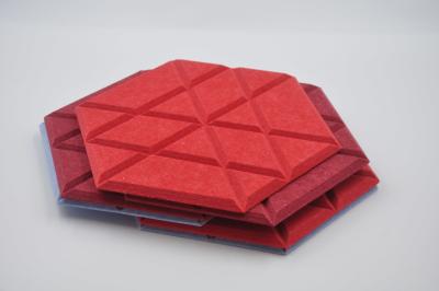 China PET Hexagon Decorative Acoustic Wall Tiles Polyester Fiber Acoustic Soundproof Panels for sale