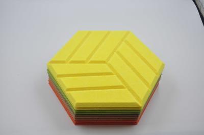 China Polyester Acoustic Decorative Wall Panels Sound Absorption Hexagon Sound Panels for sale