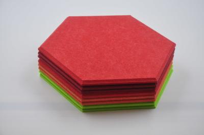 China 12mm Indoor Decorative Pet Felt Polyester Fiber Acoustic Hexagon Soundproof Panels for sale