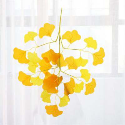 China Suppliers Artificial Ginkgo Biloba Leaves Environmental Friendly Home Decor Professional Custom Double Color for sale