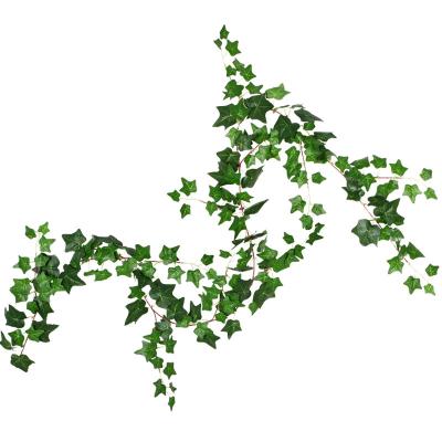 China 2022 Hot Selling Environment Friendly Vines Wall Hanging Decoration Green 1.8m Artificial Ivy Leaf For Garden Home Outdoor Decoration for sale