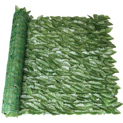 China Easy To Install Professional Manufacturer Green Artificial Plant Leaves Grass Barrier For Fence Wall Decoration for sale