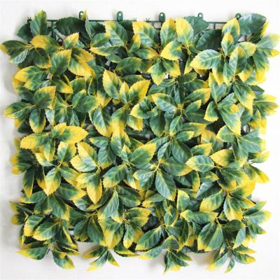 China Factory Direct Selling High Quality Environmentally Friendly Yellow Leaves Embellishment Decorative Faux Plastic Grass Plants Wall Hanging Decor for sale