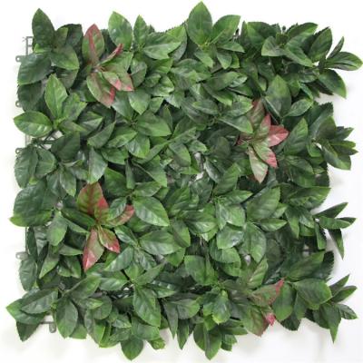 China High Quality Environmentally Friendly Jagged Custom Artificial Red Leaves Plant Wall,Artificial Wall Decorative Fake Plastic Plants for sale