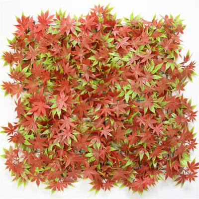 China 2022 New Products Environmentally Friendly Artificial Red Maple Leaf Plastic Plants Outdoor Wall Sunproof Plants For Decoration Wall for sale