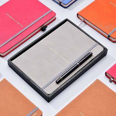 China Hardcover 2023 diary notebook gift luxury hiqh quality hardcover notebook set Custom logo notebook with pen planner printing for sale