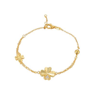 China Four Leaf Clover Bracelet Good Selling New Haoqi Four Leaf Clover 925 sterling silver zircon fashion jewelry women Bracelet For Christmas Gifts for sale