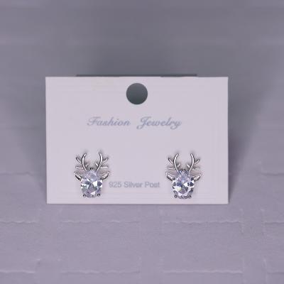 China Cute Recommend New Haoqi Jewelry Ladies Accessories 925 Sterling Silver Deer Shape Women Earrings For Christmas Gift for sale